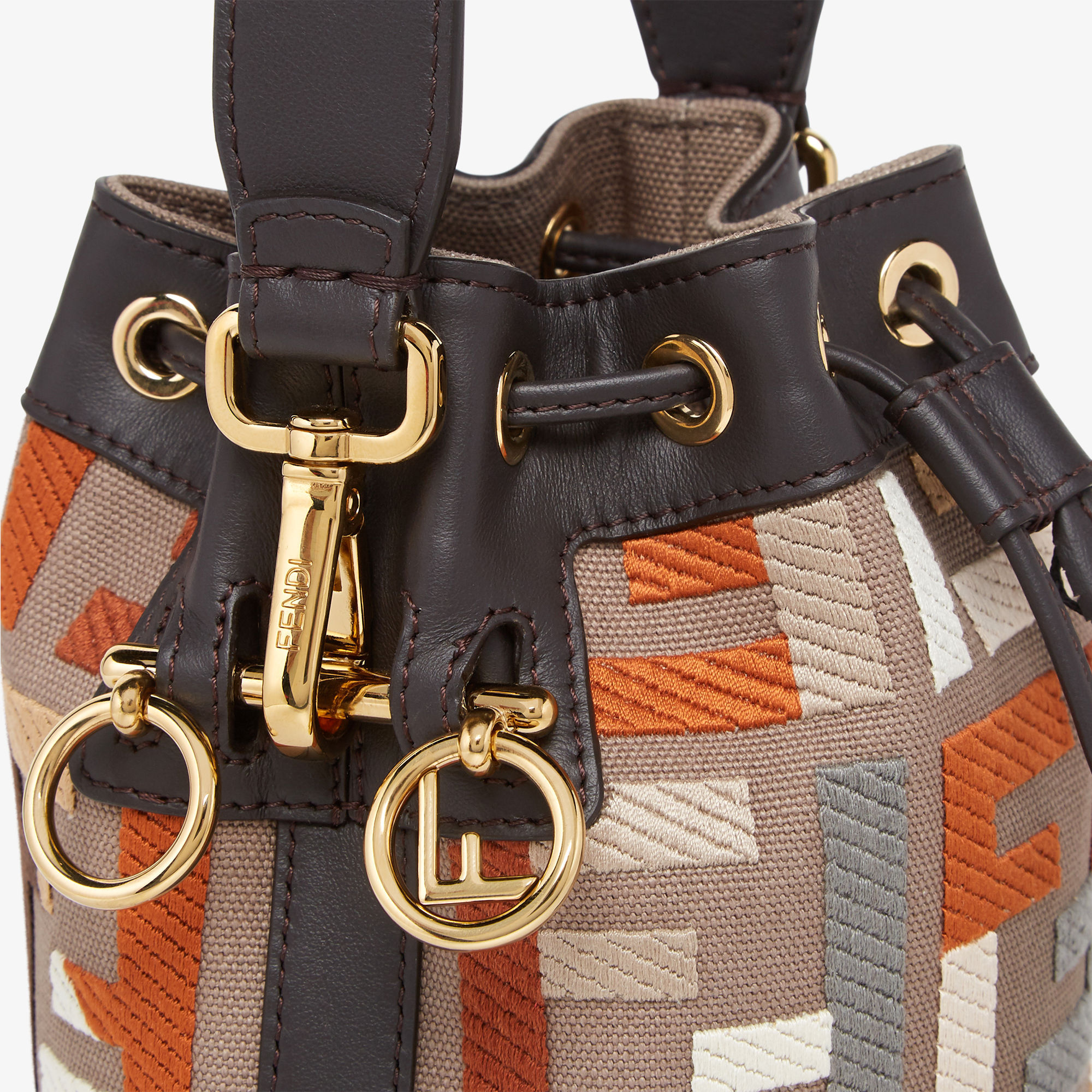 Fendi Rope Strap Shoulder Bag In Brown