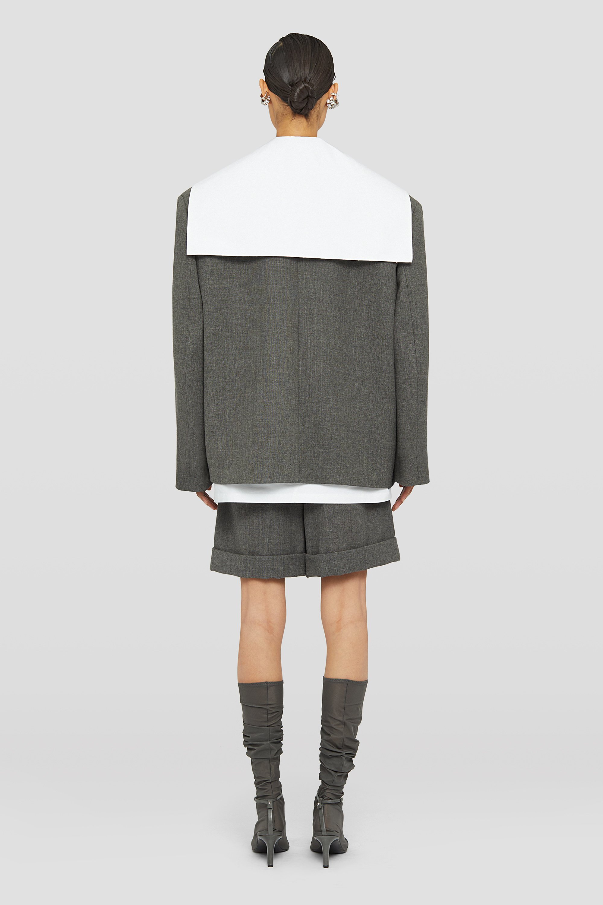 Jil Sander Tailored Wool Shorts In Gray