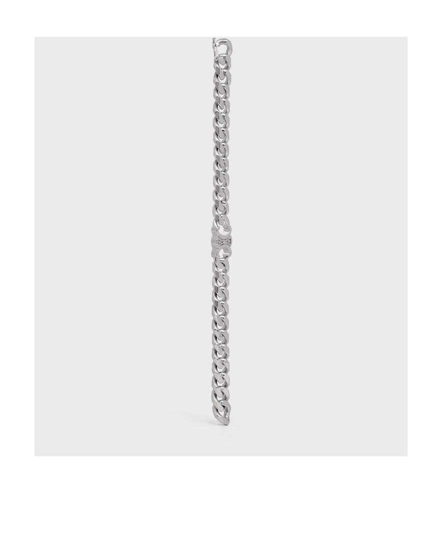 CELINE TRIOMPHE GOURMETTE BRACELET IN BRASS WITH RHODIUM FINISH