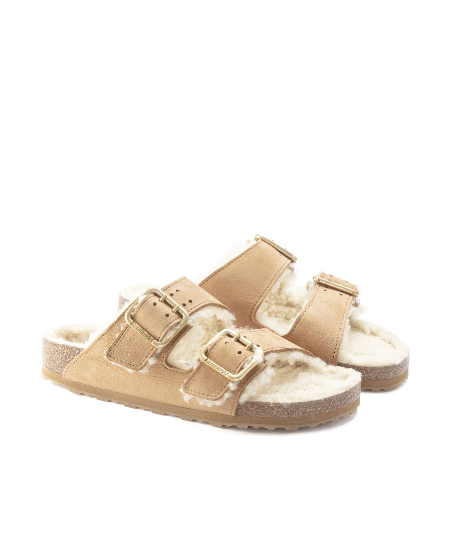 Birkenstock Double-button Slippers In Nude