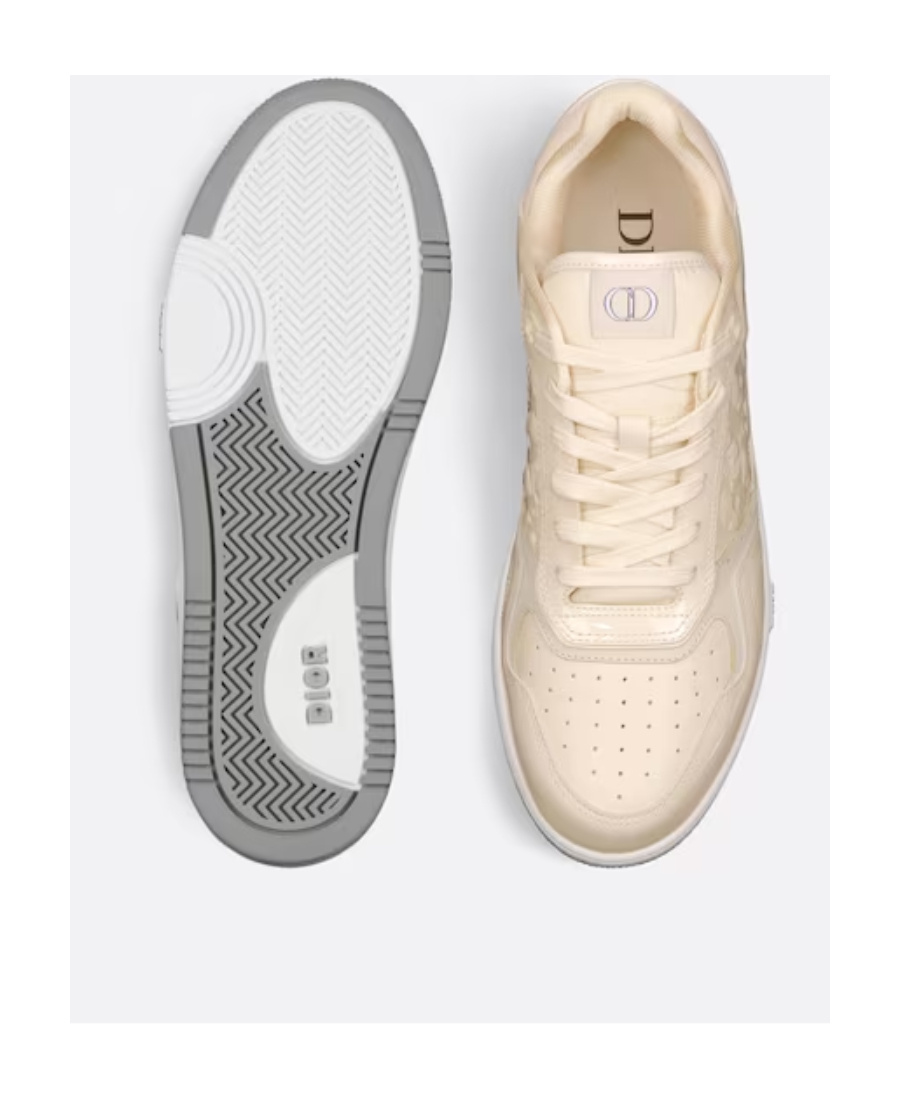 Dior Embossed Lace-up Low-top Sneakers In Nude