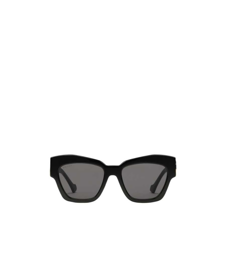 Gucci Womens Gc002123 Gg1422s Cat-eye Frame Acetate Sunglasses Black In Black