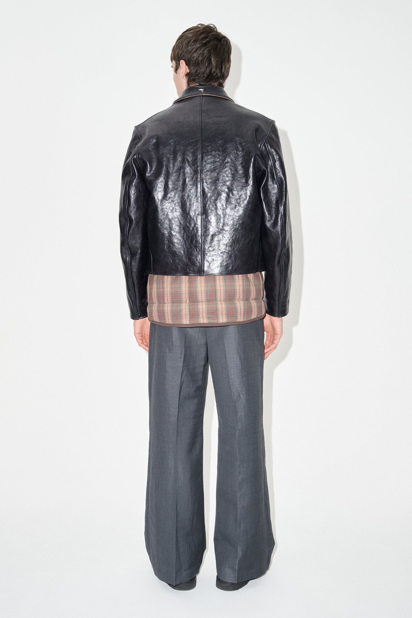 Our Legacy Dyed Leather Moto Jacket In Black