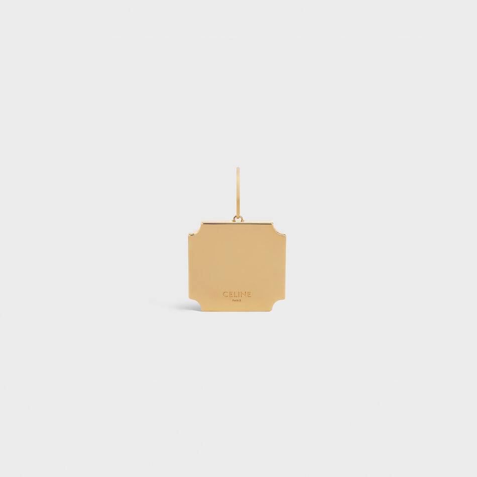 Celine Double C Carved Pendant In Yellow
