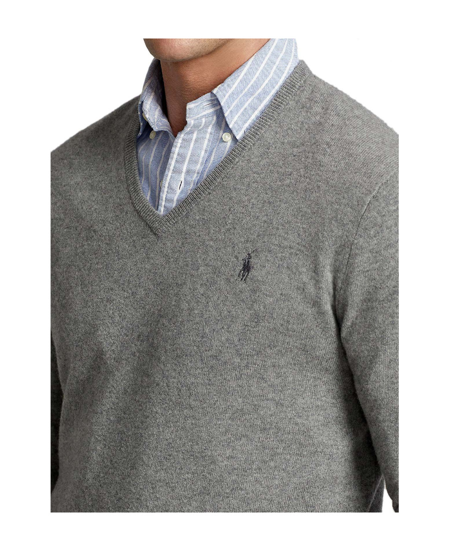 Polo Ralph Lauren Pony Embroidered Knit Jumper In Gray
