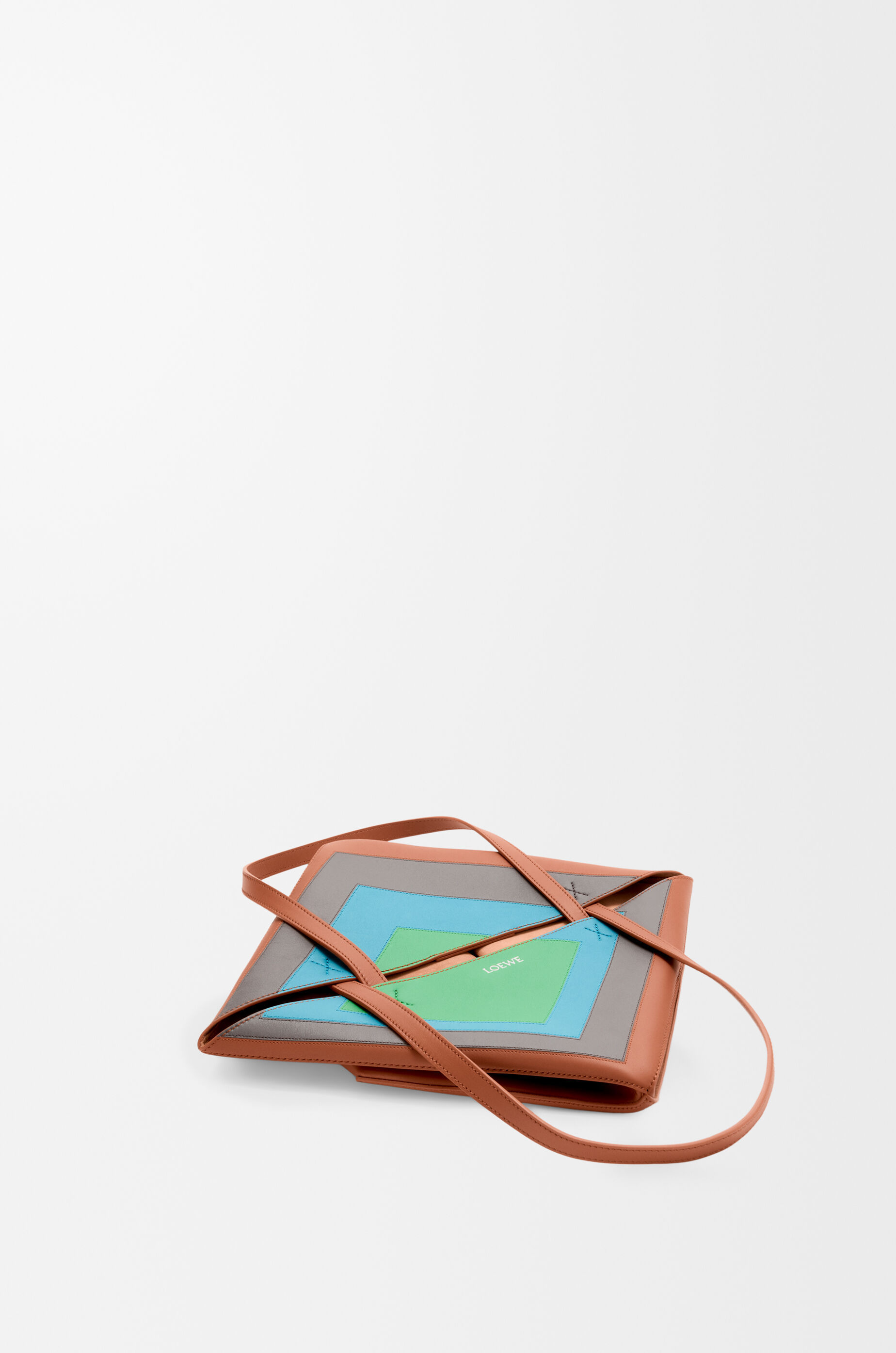 Loewe Puzzle Fold Convertible Medium Leather Tote In Multi