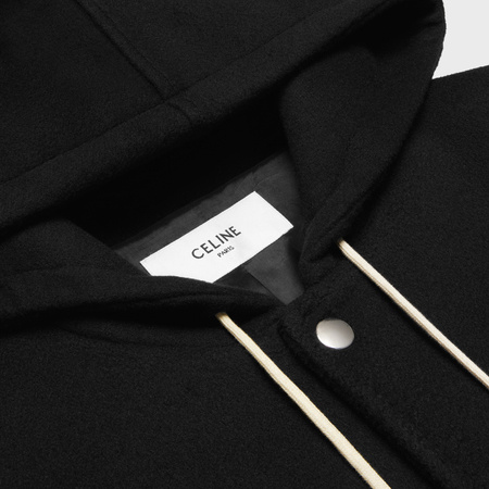 Celine Double-sided Wool Parka Coat In Black