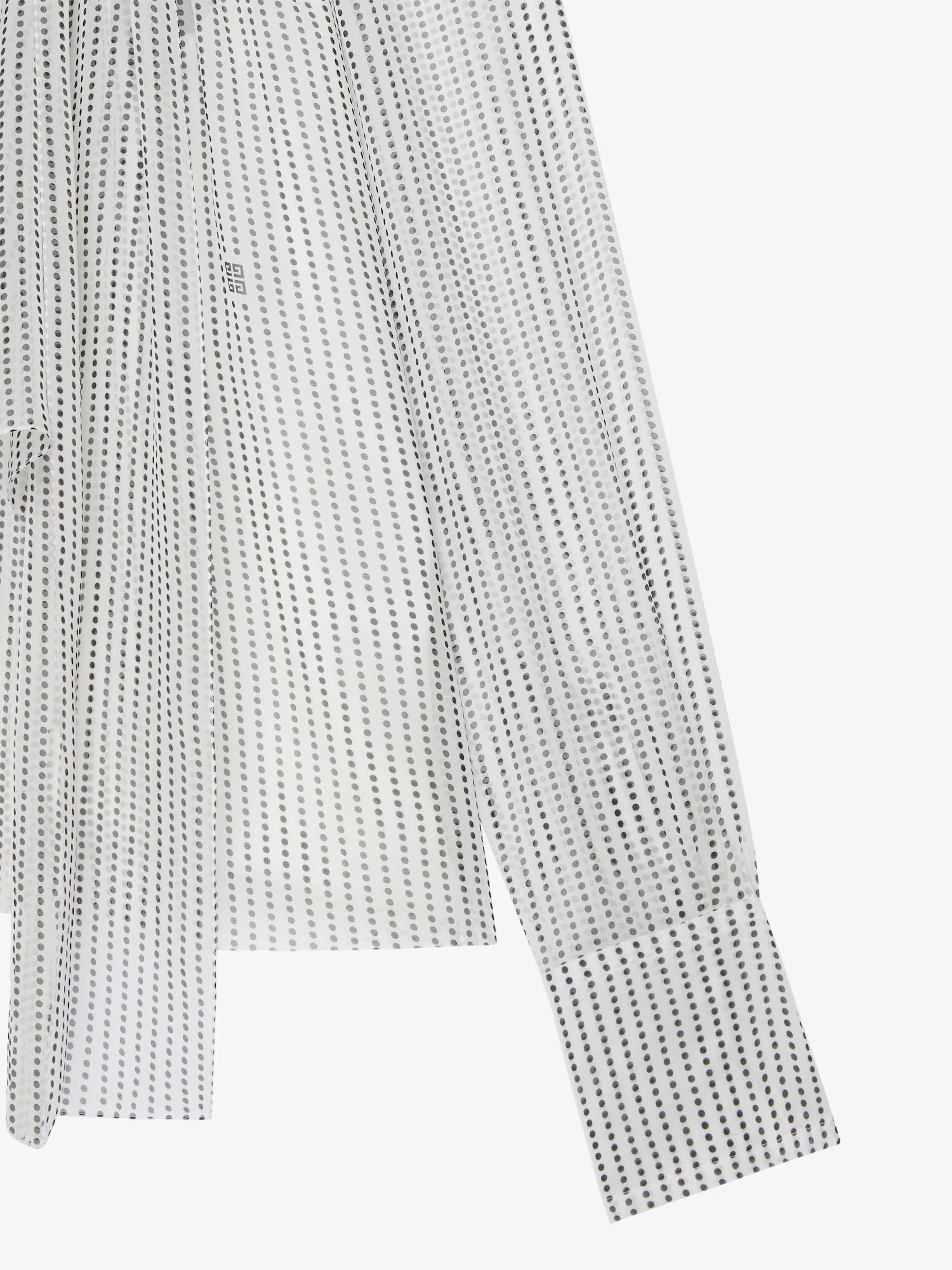 Givenchy Polka Dots Blouse In Silk Chiffon With Lavallière In Gray