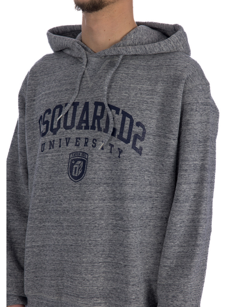 Dsquared2 Cool Fit Melange Grey Hoodie In Gray