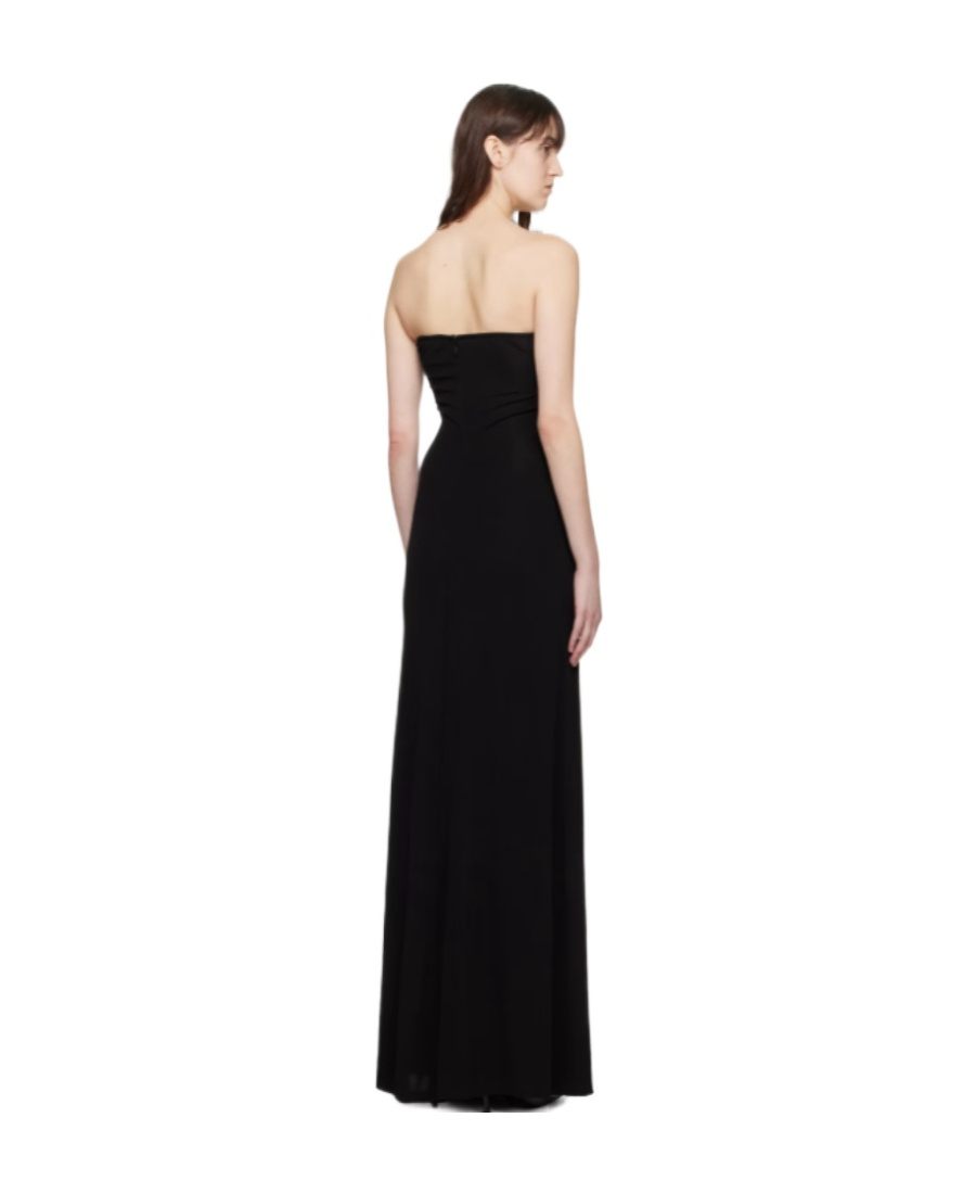 Christopher Esber Arced Palm Strapless Dress In Black