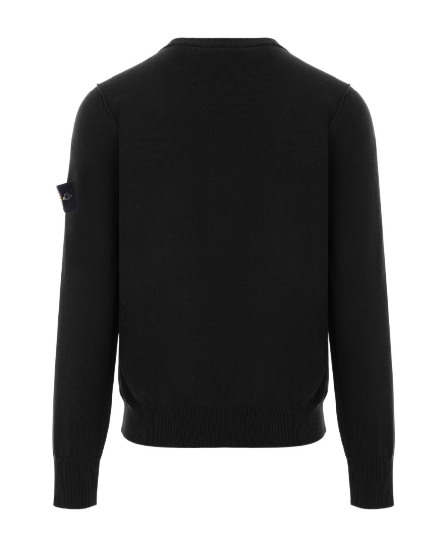 Shop Stone Island Compass Patch Crewneck Jumper In Black