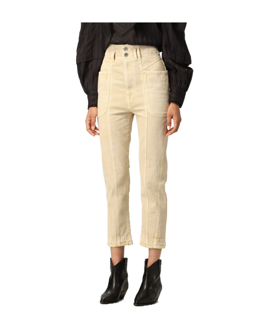 Isabel Marant High-rise Cropped Trousers In Nude