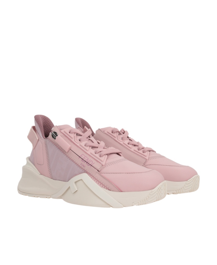 Fendi Flow Leather Sneakers In Nude