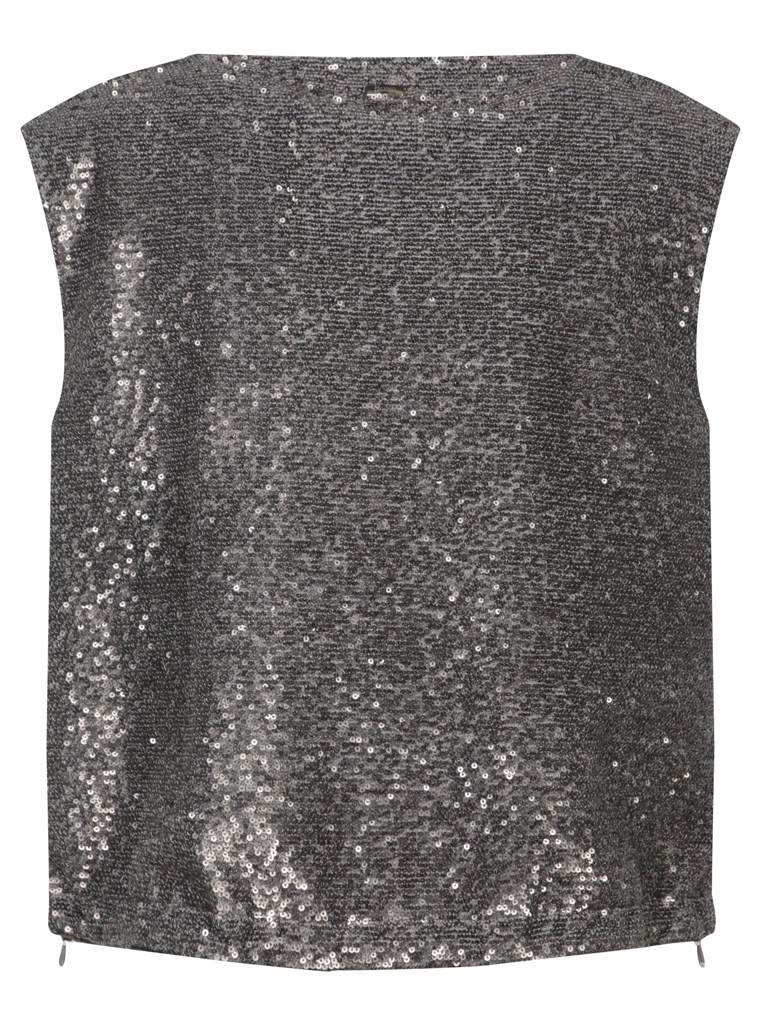 Herno Sequin-embellished Drawstring Top In Gray