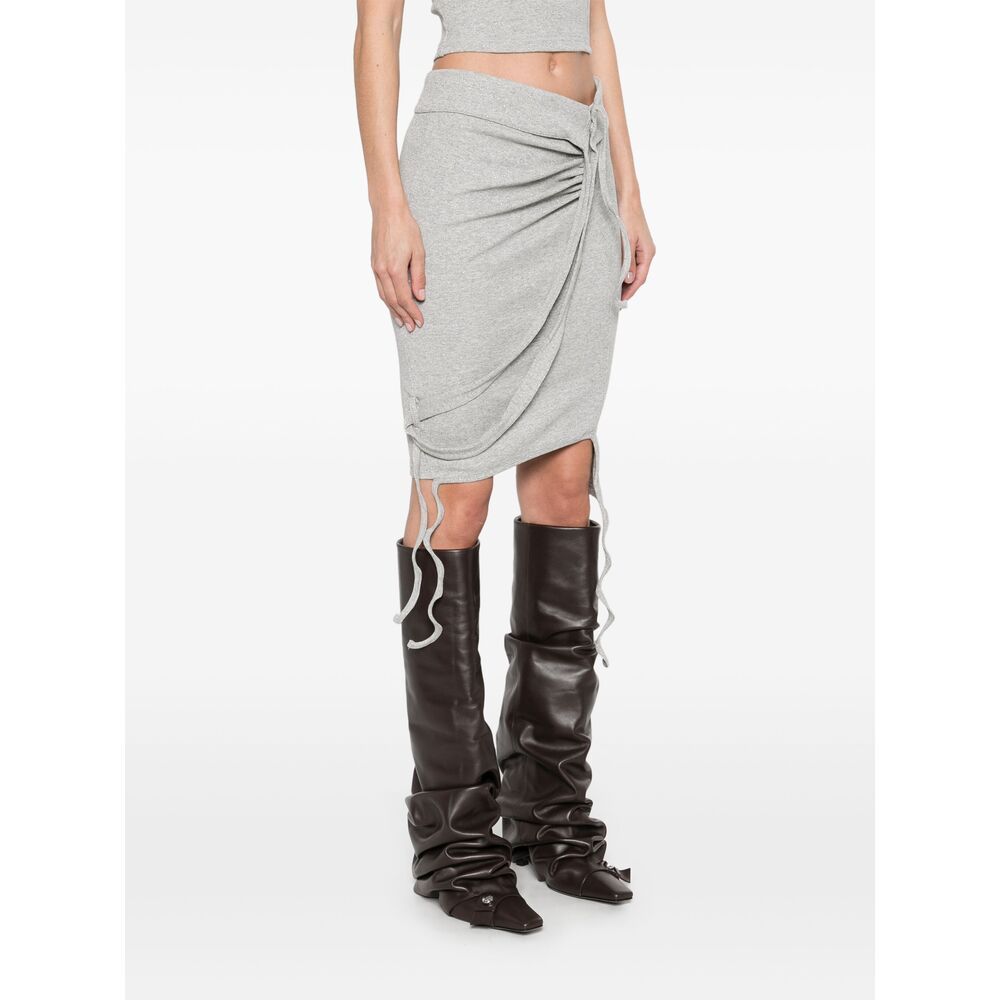 Ottolinger Ribbed Mini Skirt With Asymmetric Hem And Deconstructed Straps In White