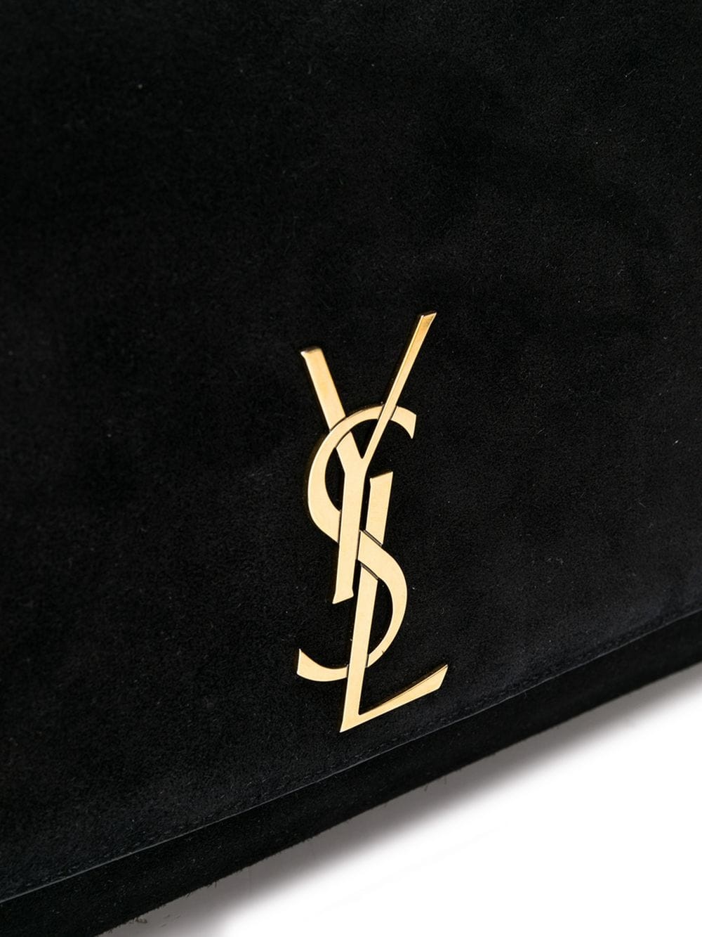 Saint Laurent Kate Medium Reversible Ysl Crossbody Bag In Suede And Smooth Leather In Black