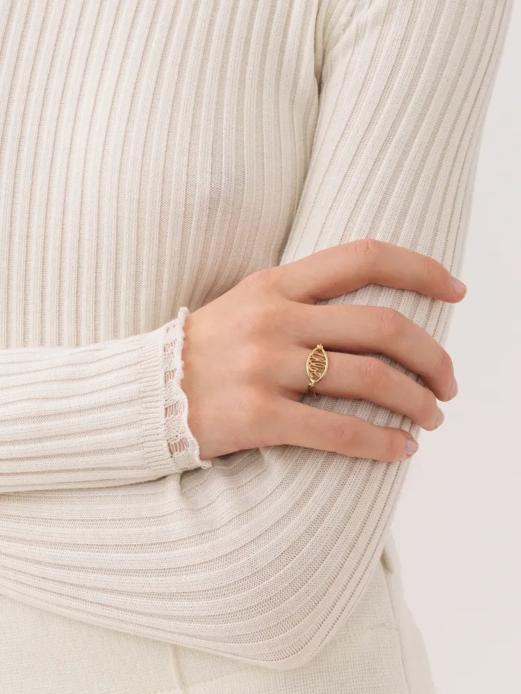 Chloé Logo Ring In Yellow