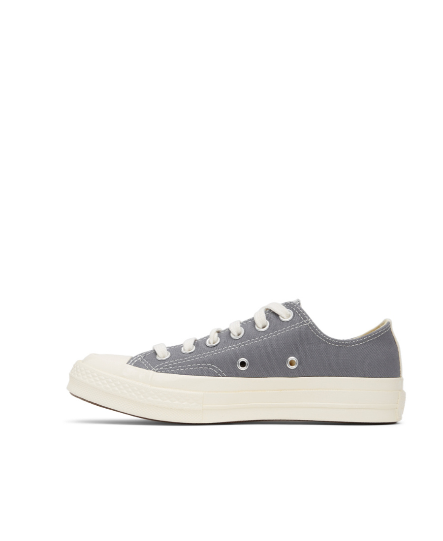 Comme Des Garçons Play Logo Pattern Printed Leisure Sports Shoes In White