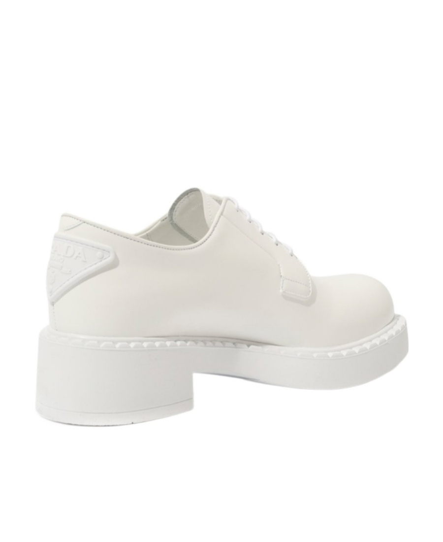 Prada Business Dress Shoes With Logo Lace In White