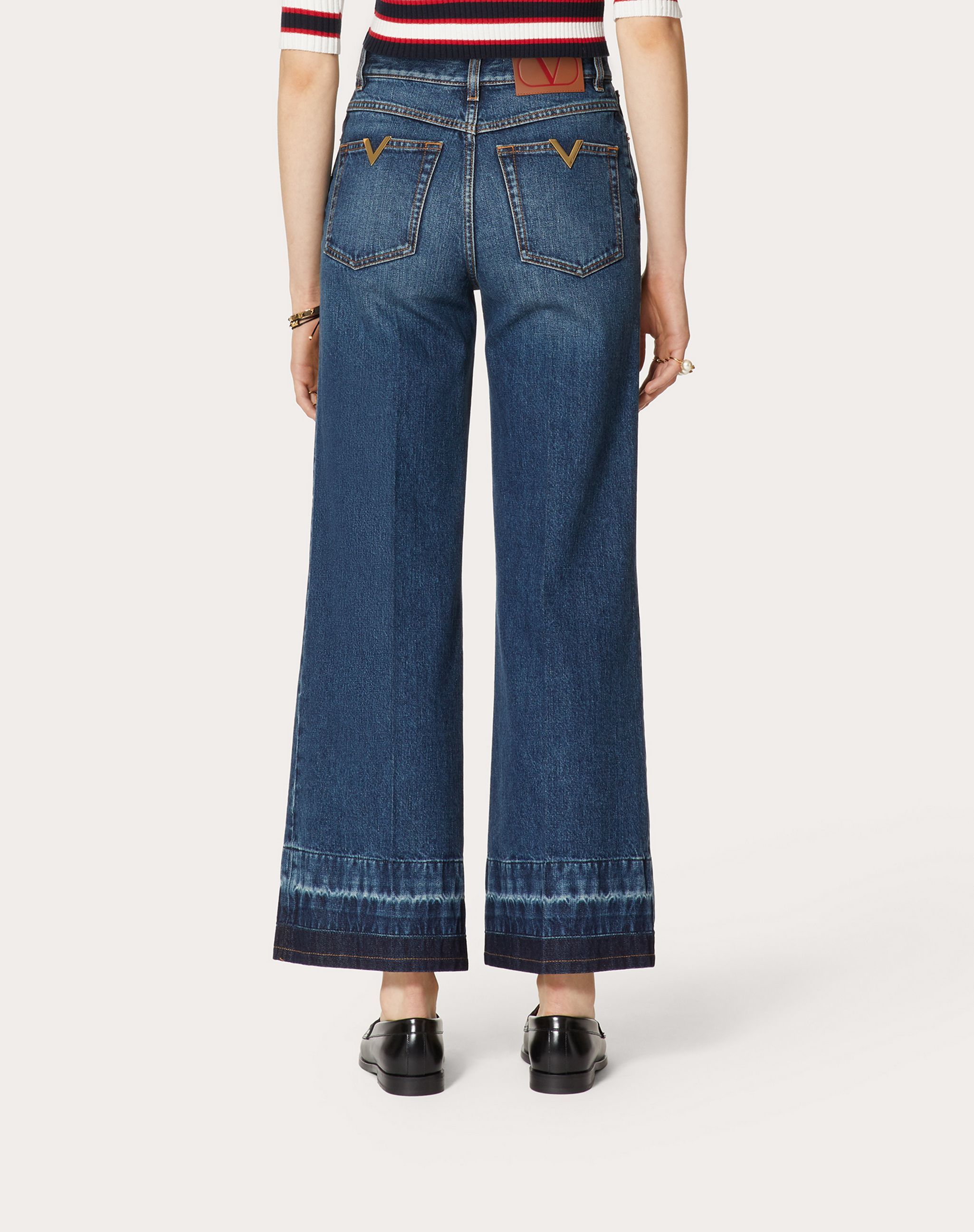 Valentino High-rise Wide-leg Jeans In Blue