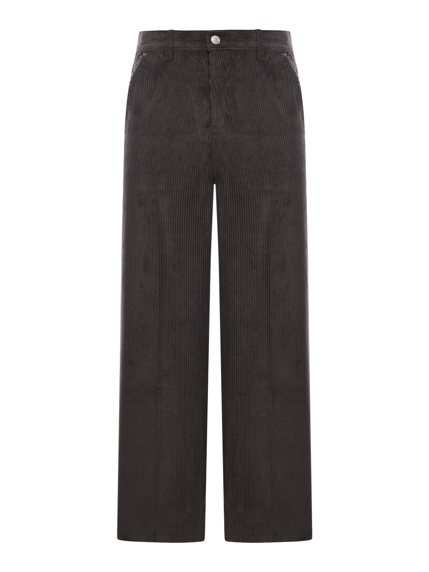 Ami Alexandre Mattiussi Wide Leg Corduroy Trousers Featuring Pockets In Black