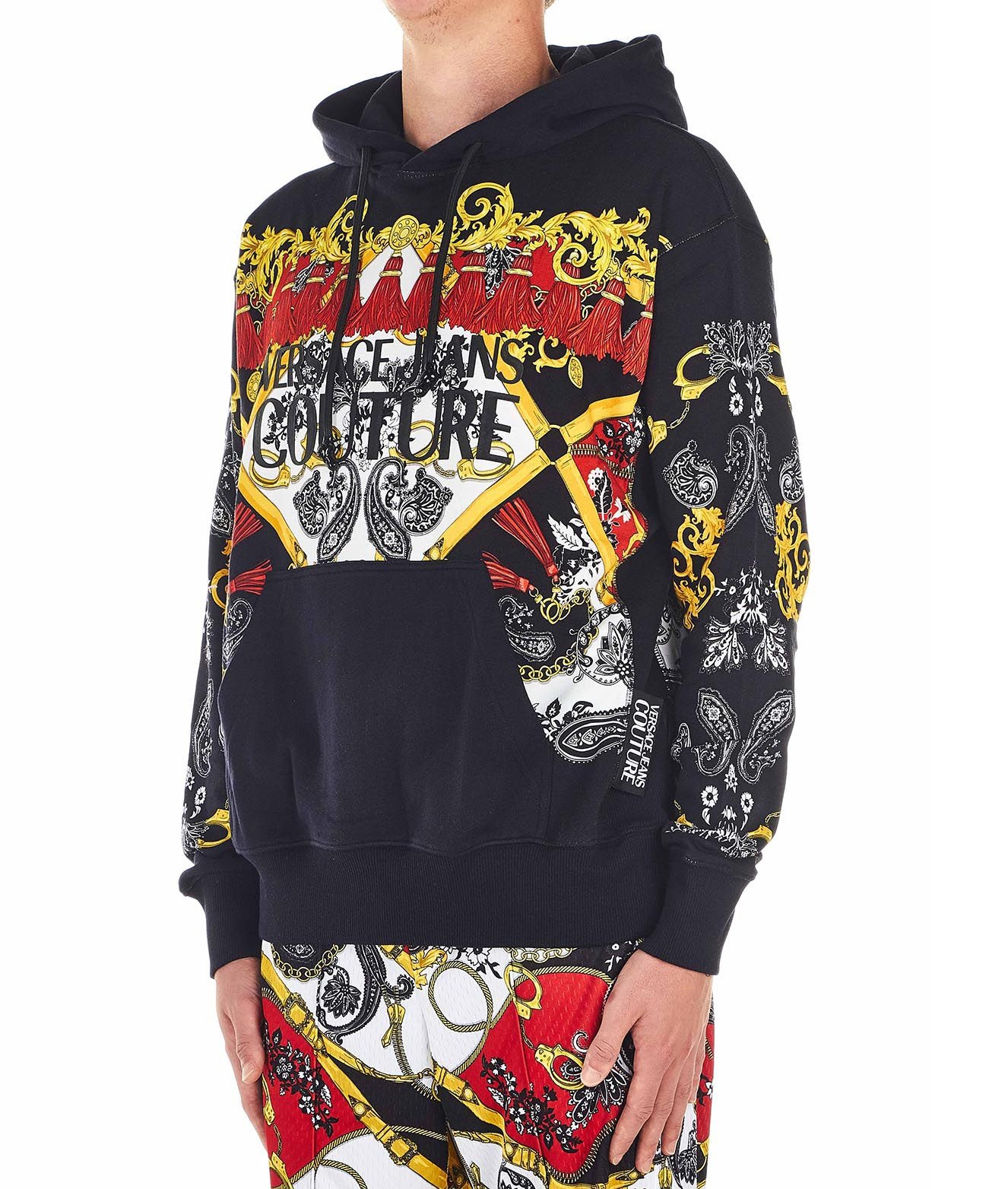 Versace Jeans Baroque Printed Sweater In Black