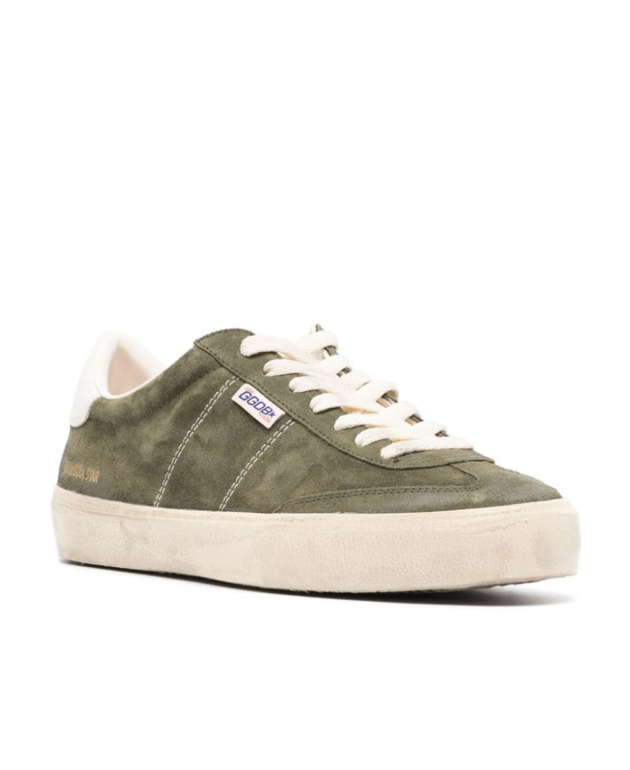 Golden Goose Low Top Sneakers In Calf Suede In Green