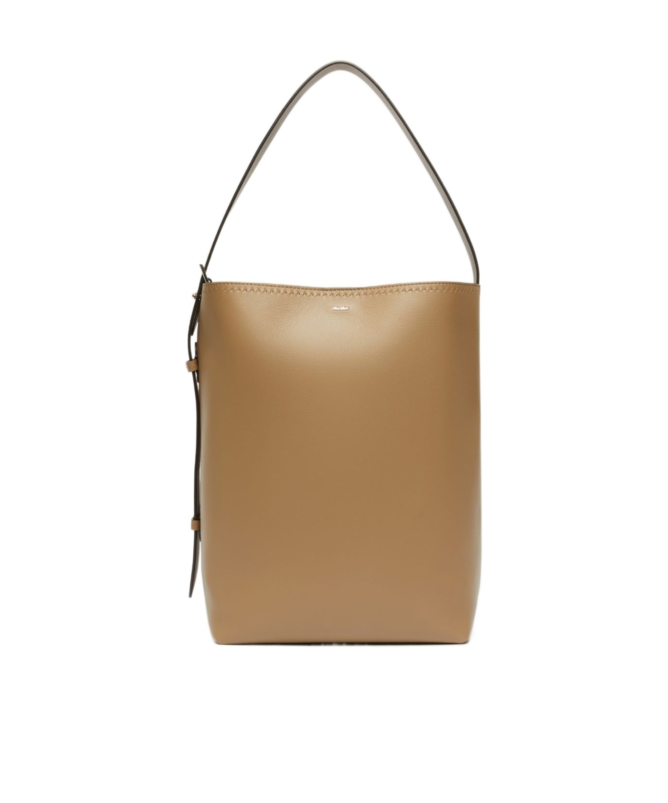 Max Mara Archetipo Leather Maxi Bucket Bag In Brown