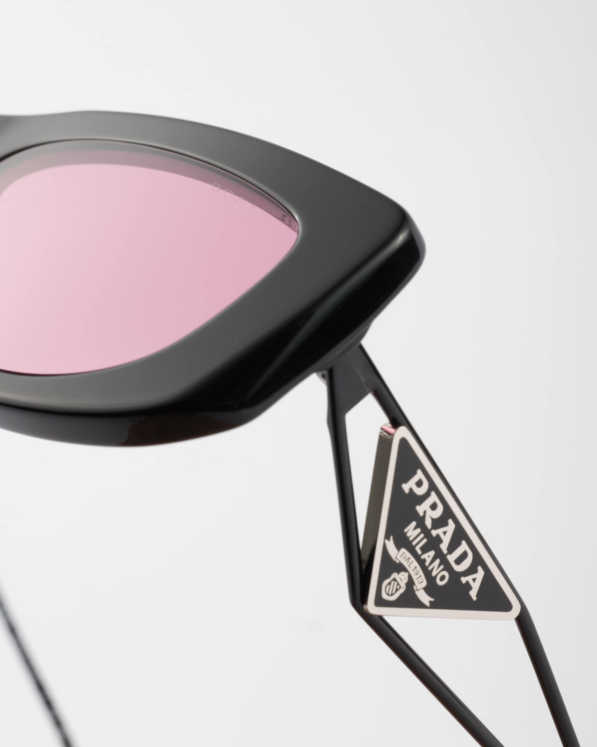 Prada Sunglasses With Triangle Logo In Pink