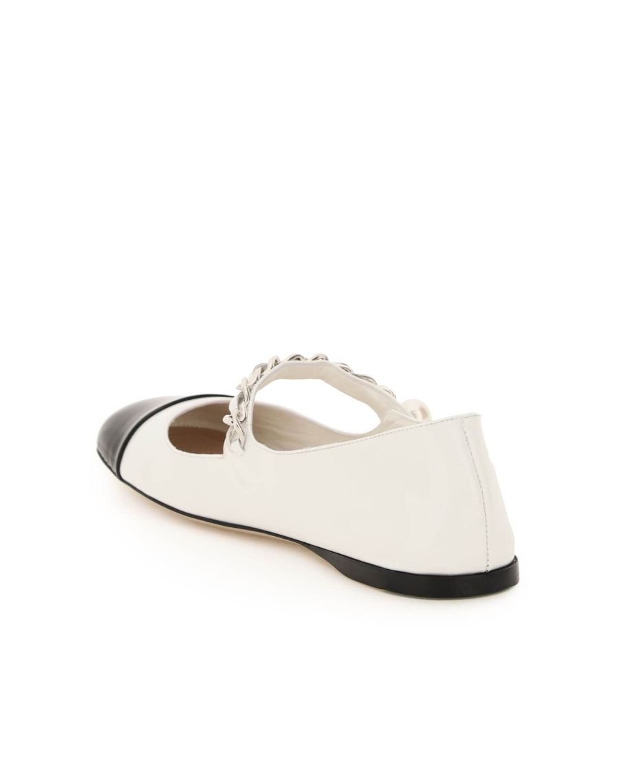 Miu Miu Ankle Strap Ballerinas In White