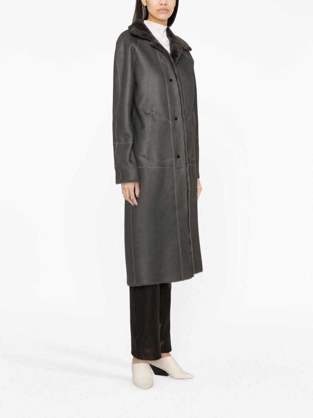 Inès & Maréchal Noble Oversized Coat In Black