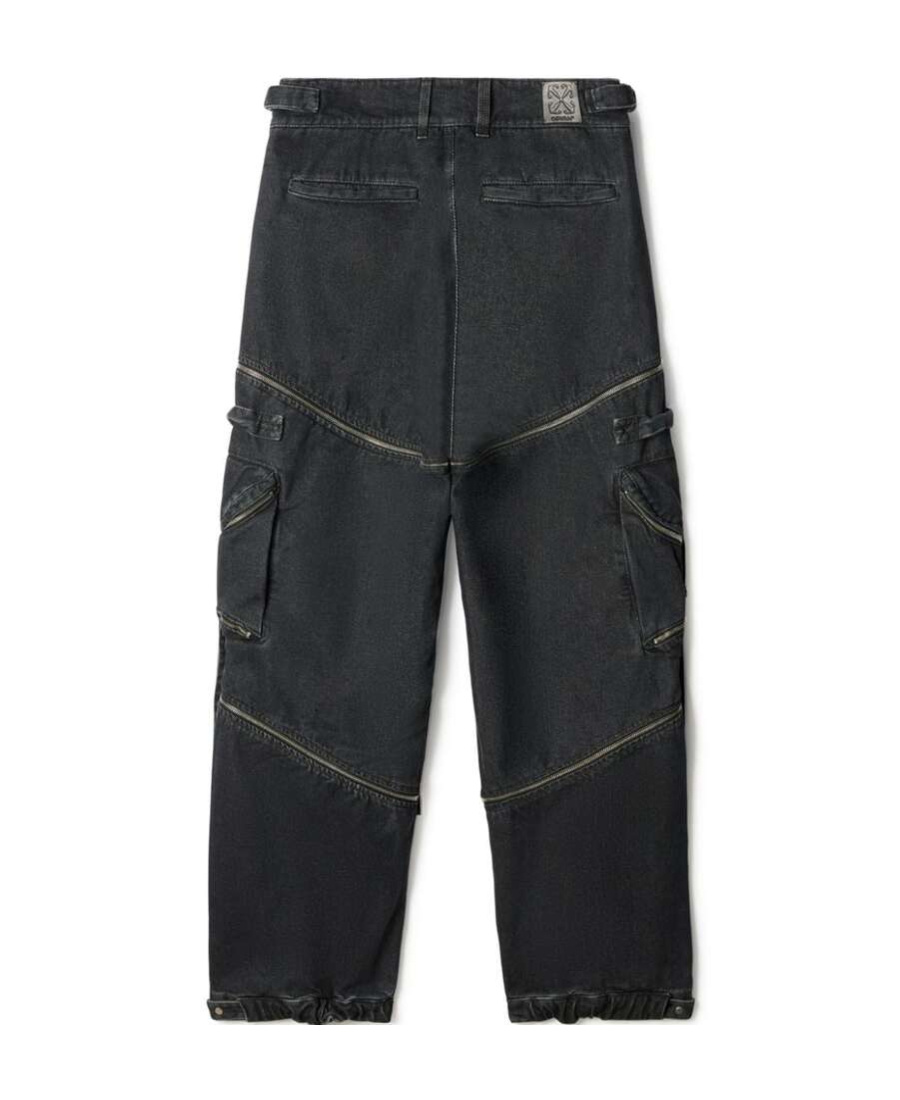 Off-white Zip Denim Cargo Pants In Black