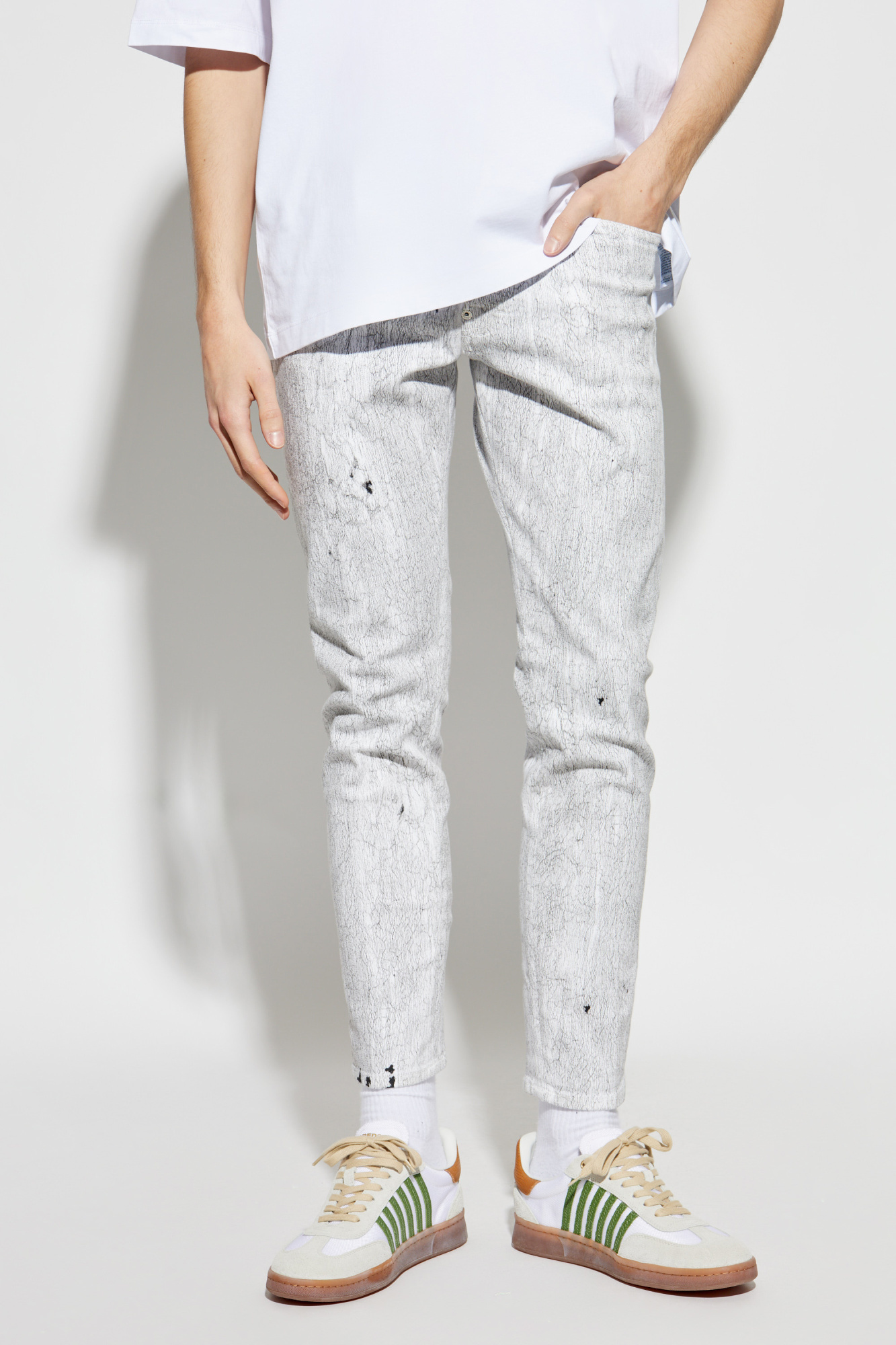 DSQUARED2 DSQUARED2 CRINKLED SLIM SKATER JEANS