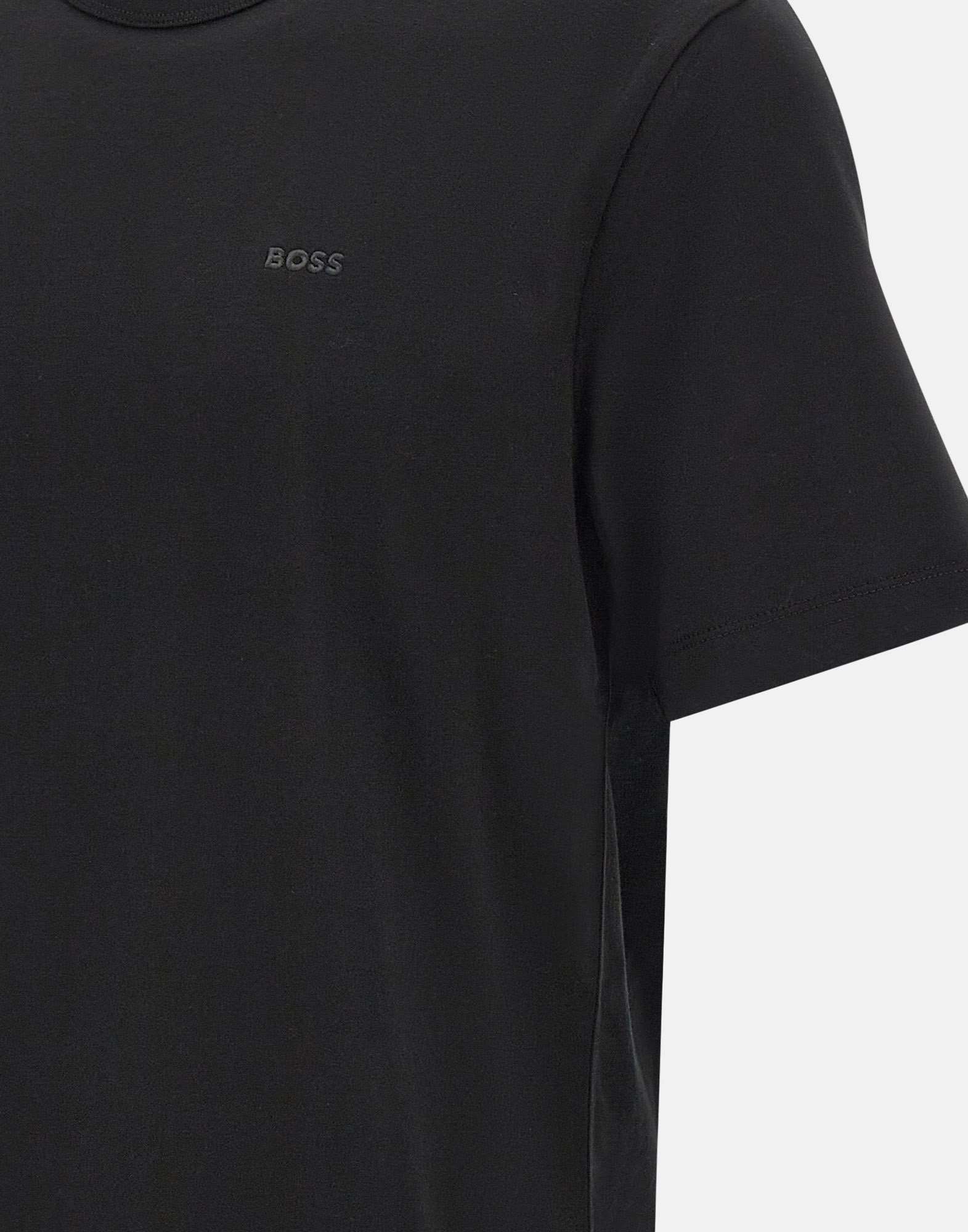 Hugo Boss Crew Neck Cotton T-shirt With Short Sleeves In Black