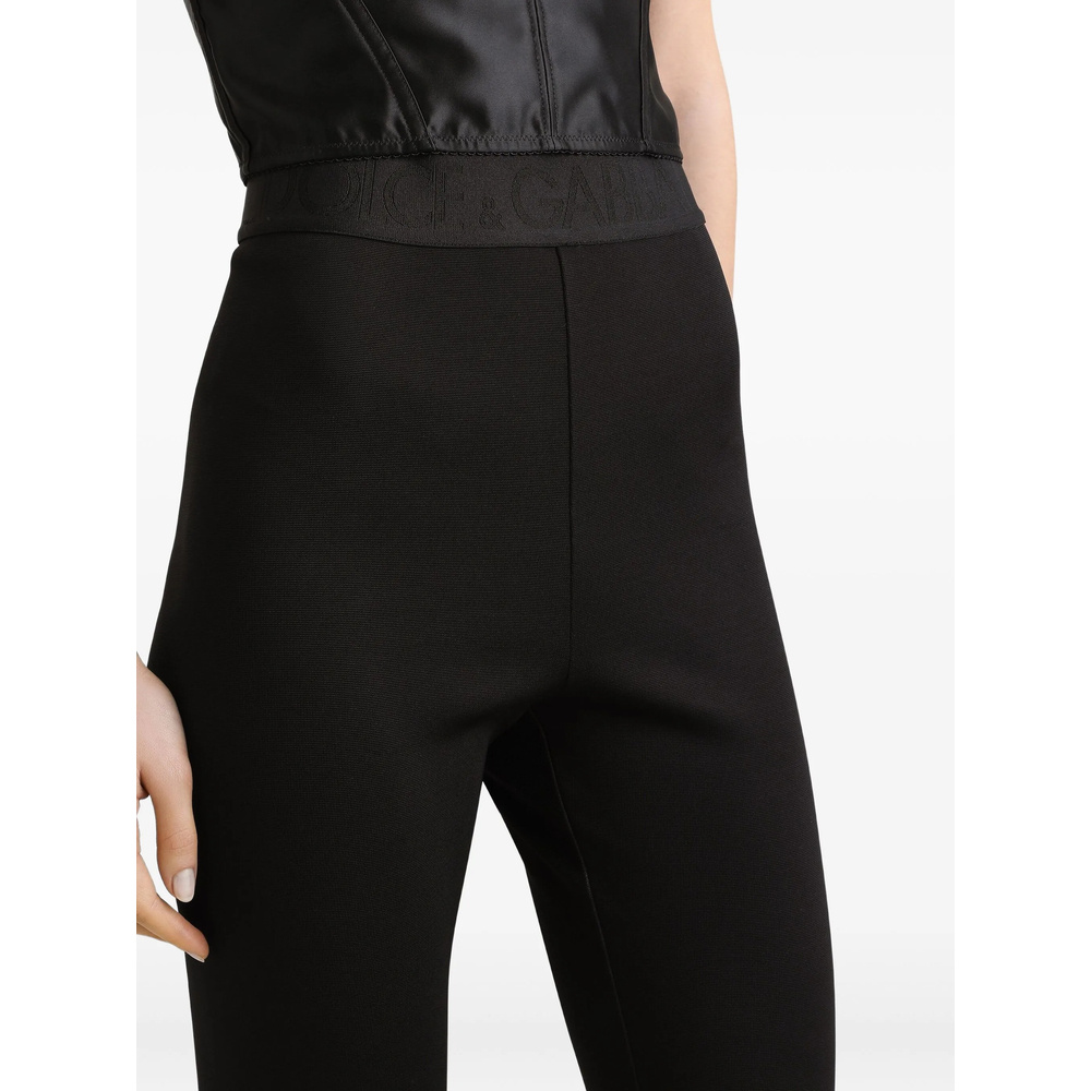 Dolce & Gabbana Elastic Waist Leggings In Black