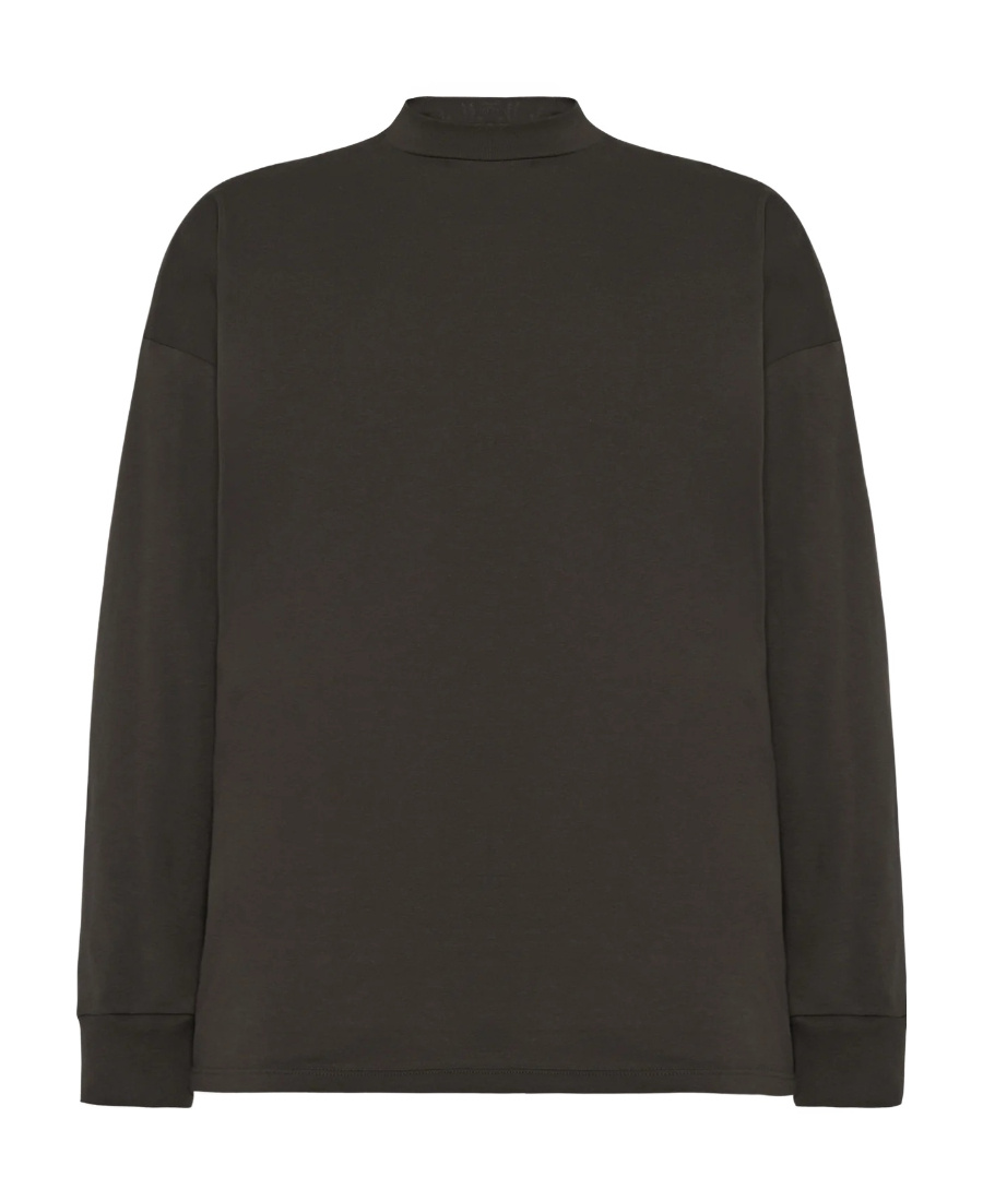 The Row T-shirt With Round Neck And Long Sleeves In Black