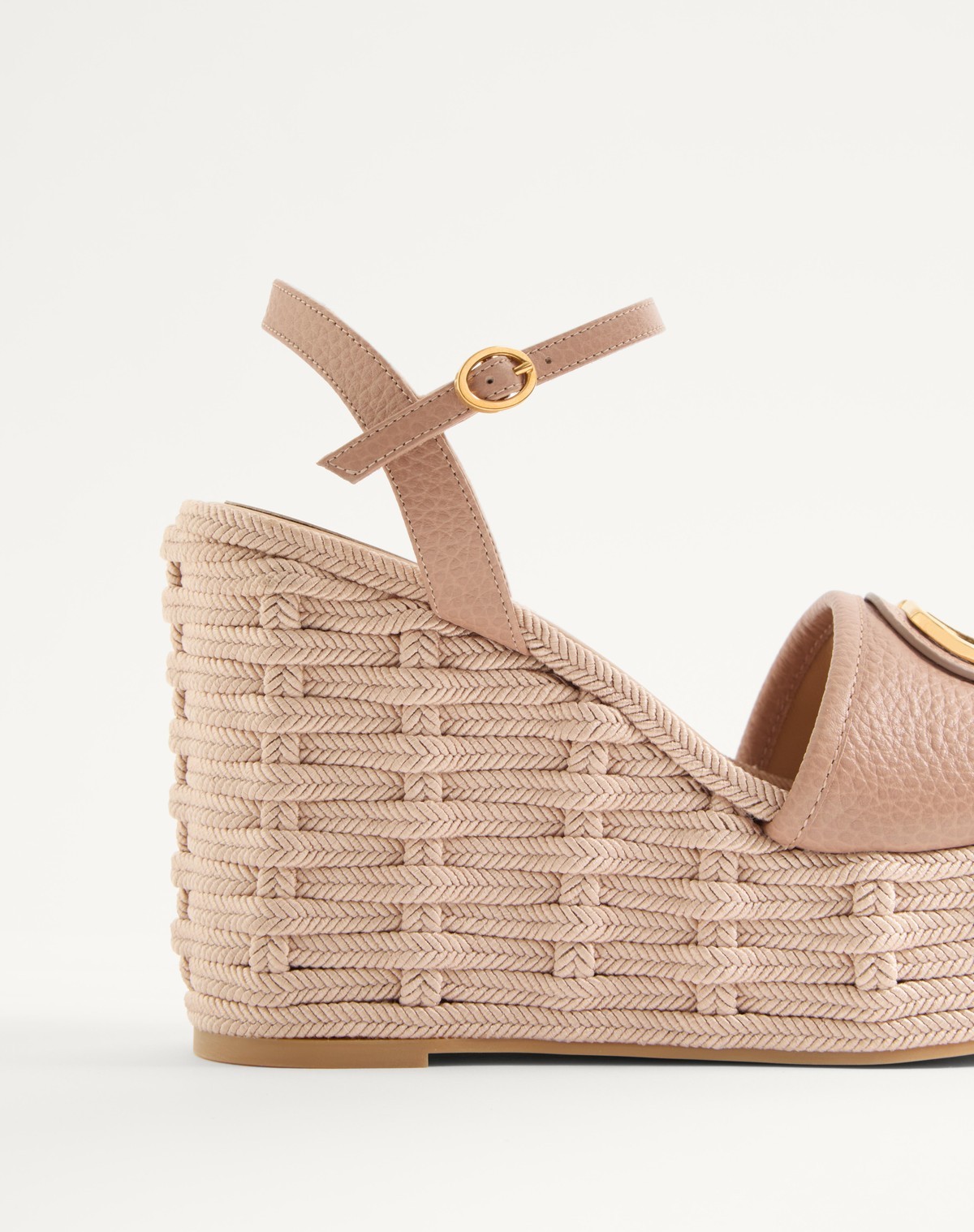 Valentino Wedge Espadrillas Vlogo Signature T. 45 In Nude