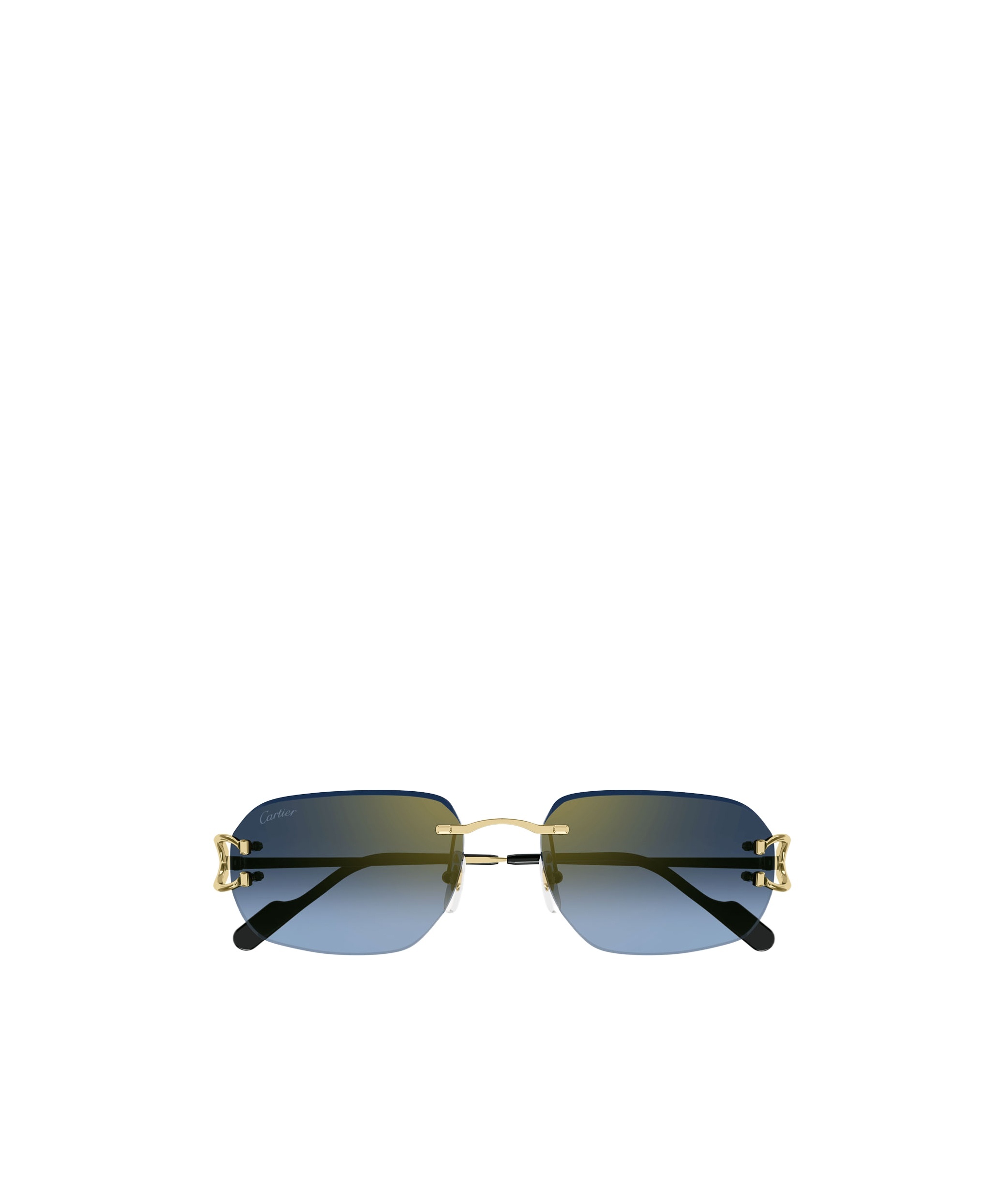 Cartier Rectangular Frame Sunglasses In Blue
