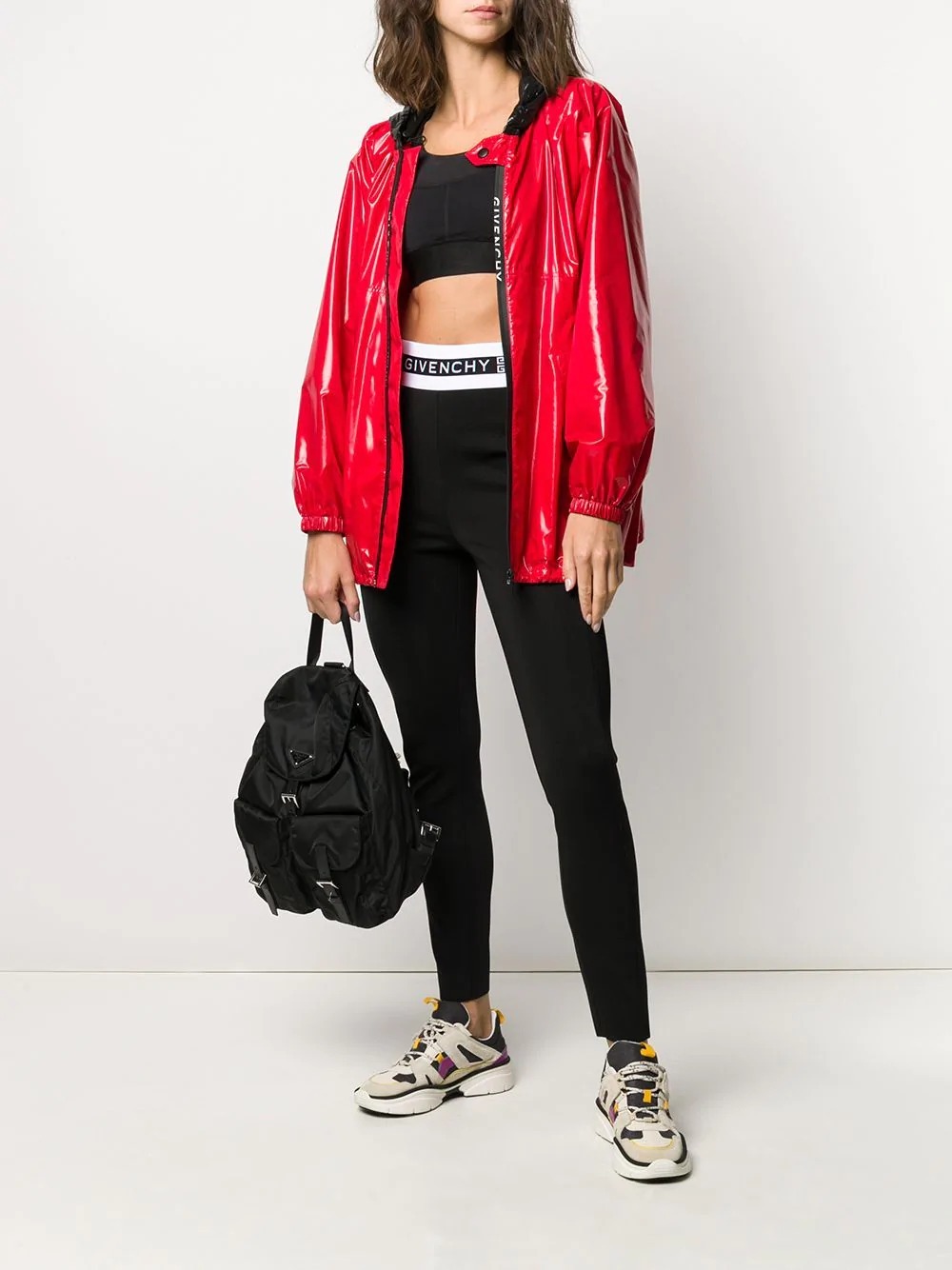 Givenchy Women's Hooded Wind Jacket In Red