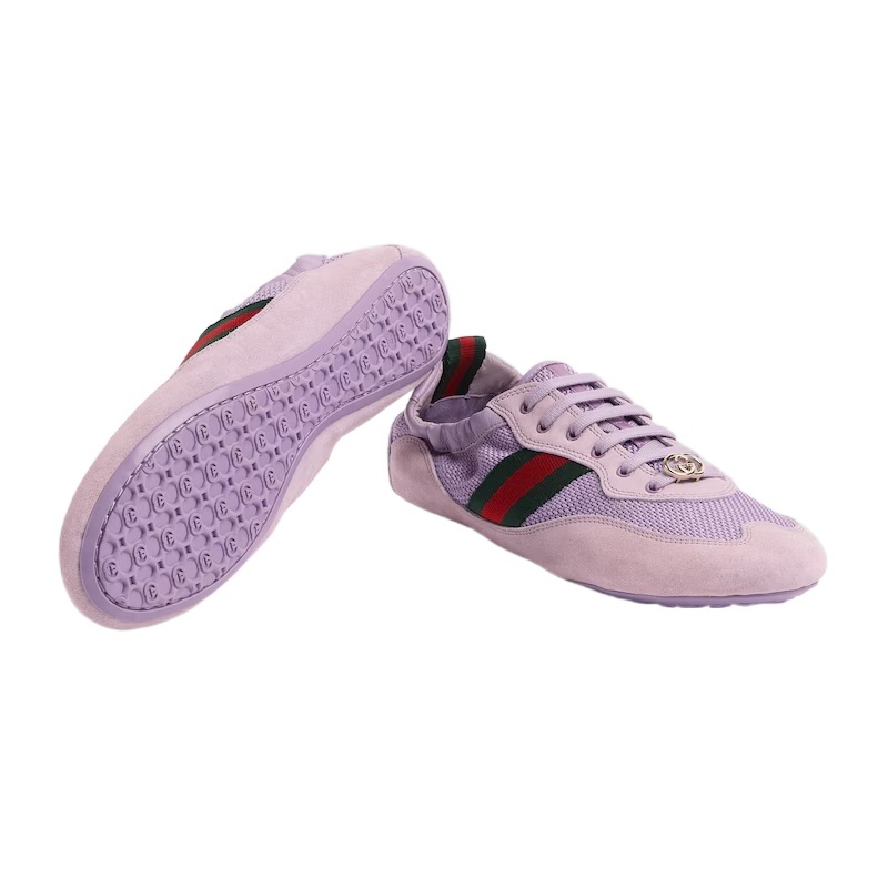 Gucci Fabric And Suede Shift Sneakers Mesh Panels In Multi