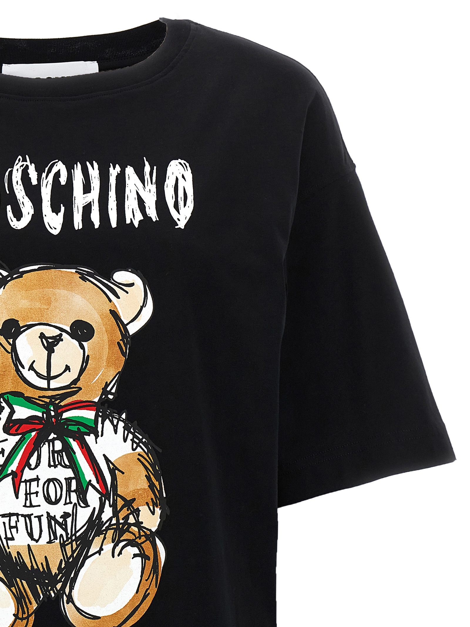 Moschino T-shirt Drawn Teddy Bear In Black