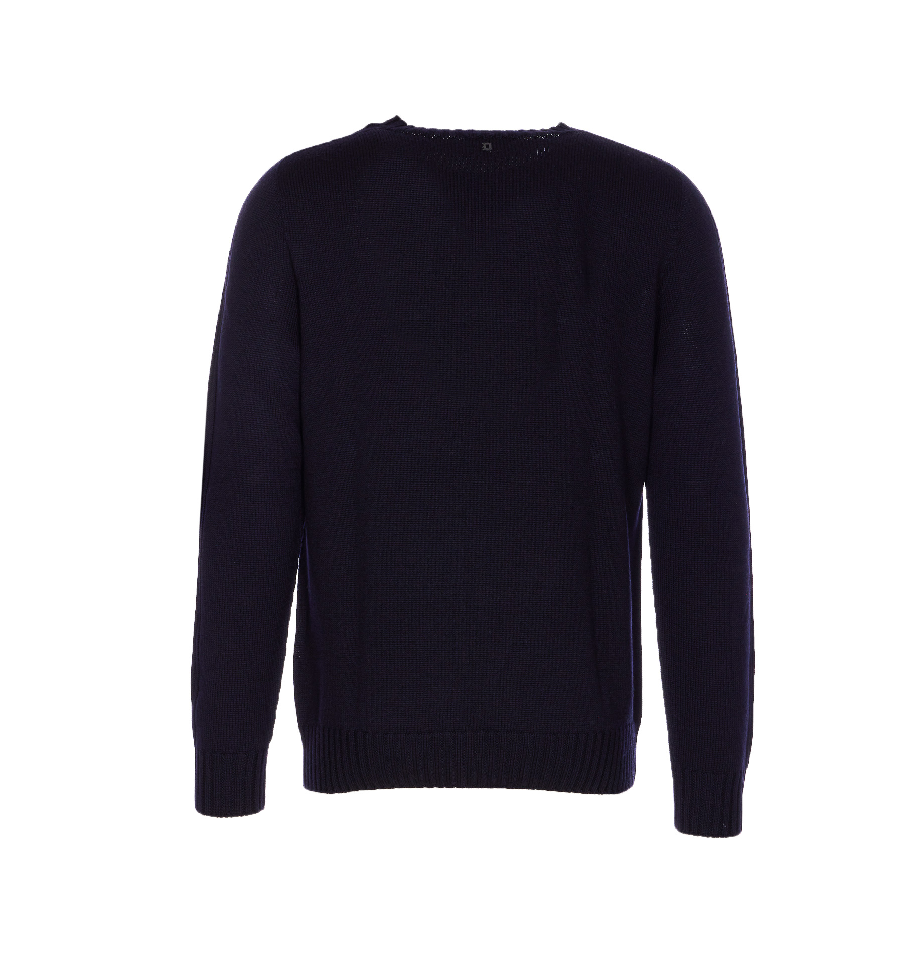 Dondup Crewneck Sweater With Ribbed Cuffs And Hem In Blue