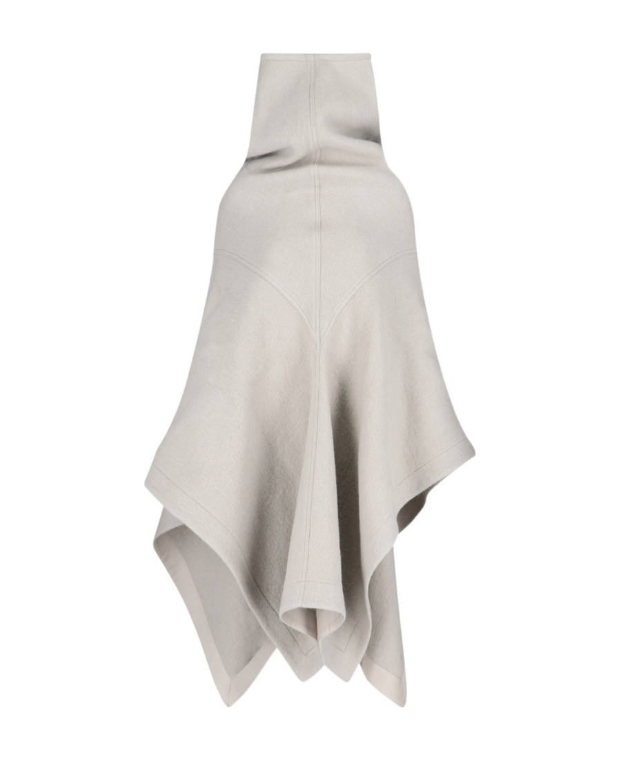 Rick Owens Funnel-neck Mid-length Cape In White