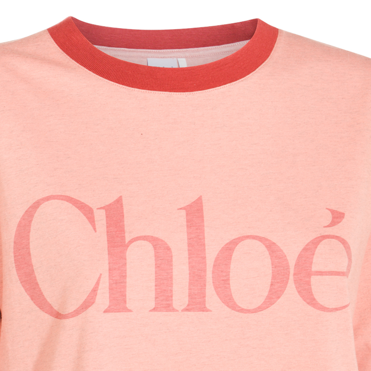 Chloé Short Sleeves Collar Contrast In Pink