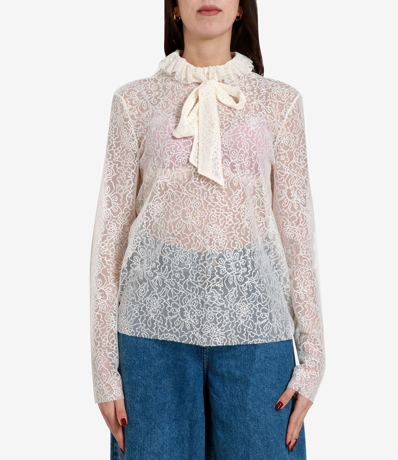 Philosophy Di Lorenzo Serafini Bow Knot Embroidered Blouse In White