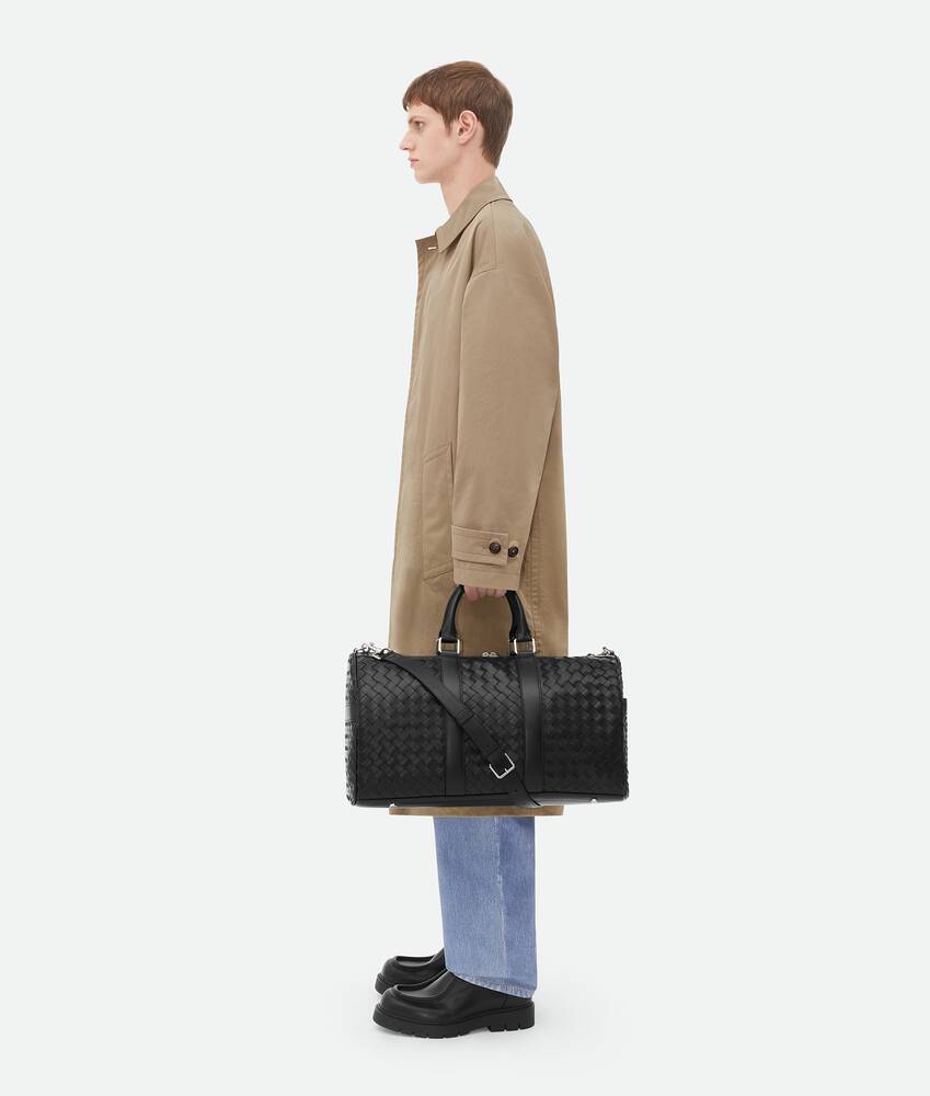Bottega Veneta Sac De Voyage Intrecciato Moyen Format In Black