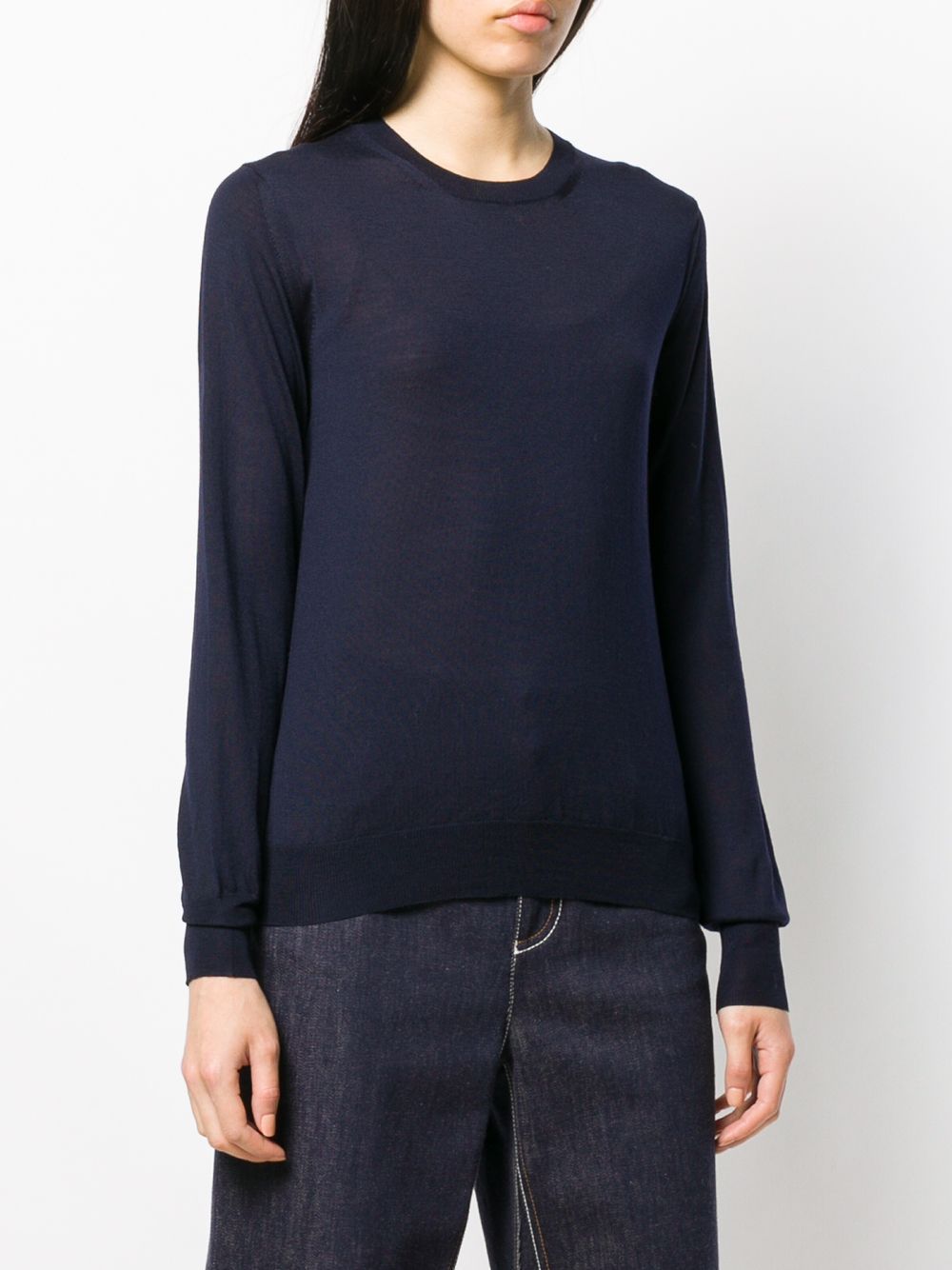 Roberto Collina Ultra-fine Merino Wool Sweatshirt In Blue