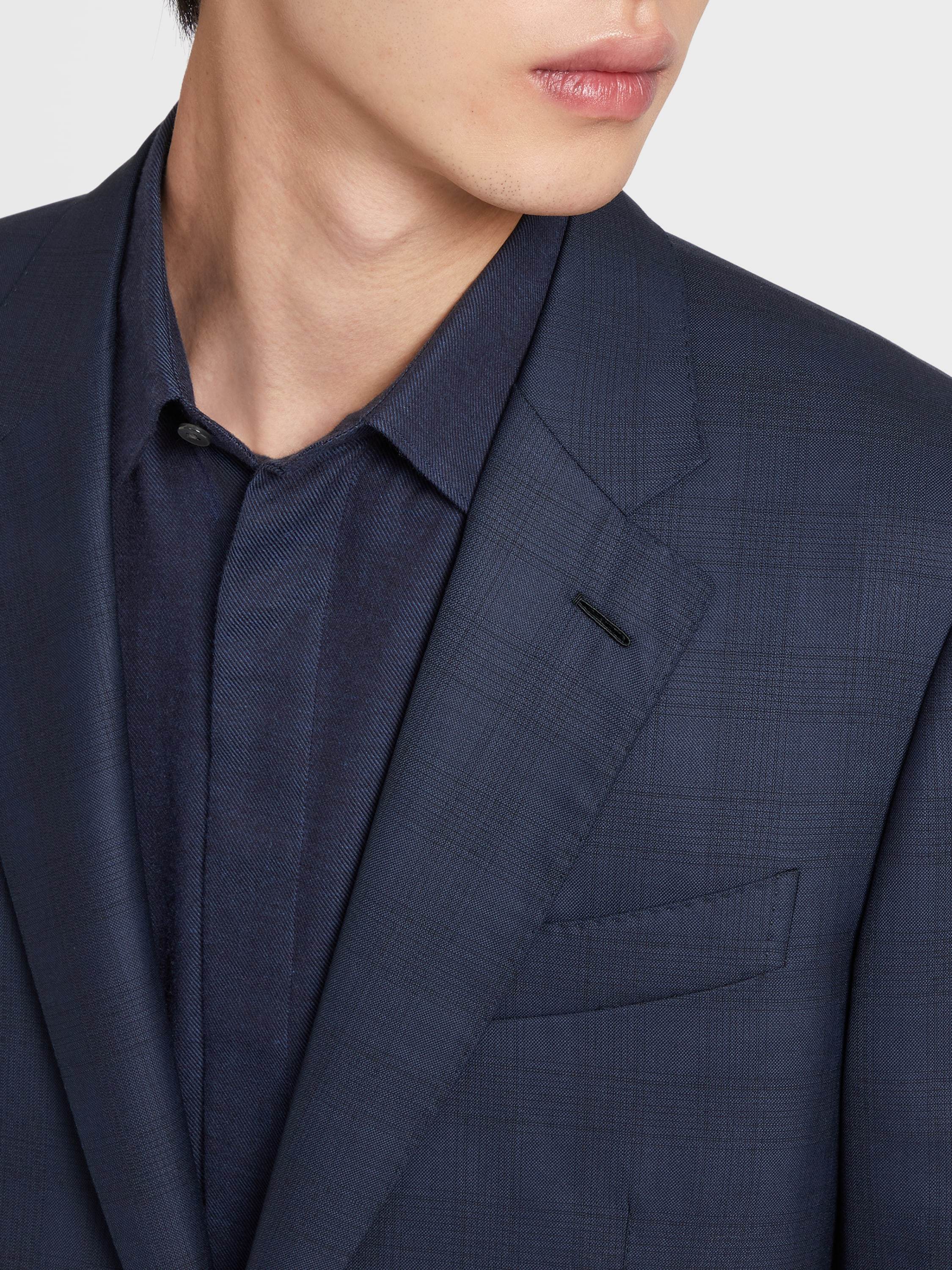 Zegna Centoventimila Single-breasted Wool Suit In Blue