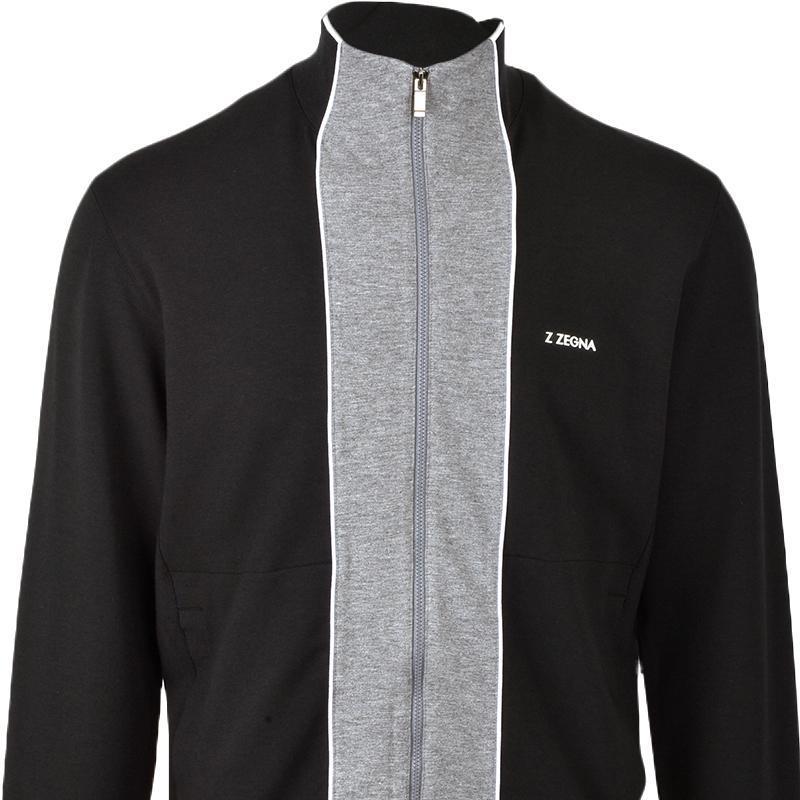 Zegna Sports Zipper Casual Jacket In Black