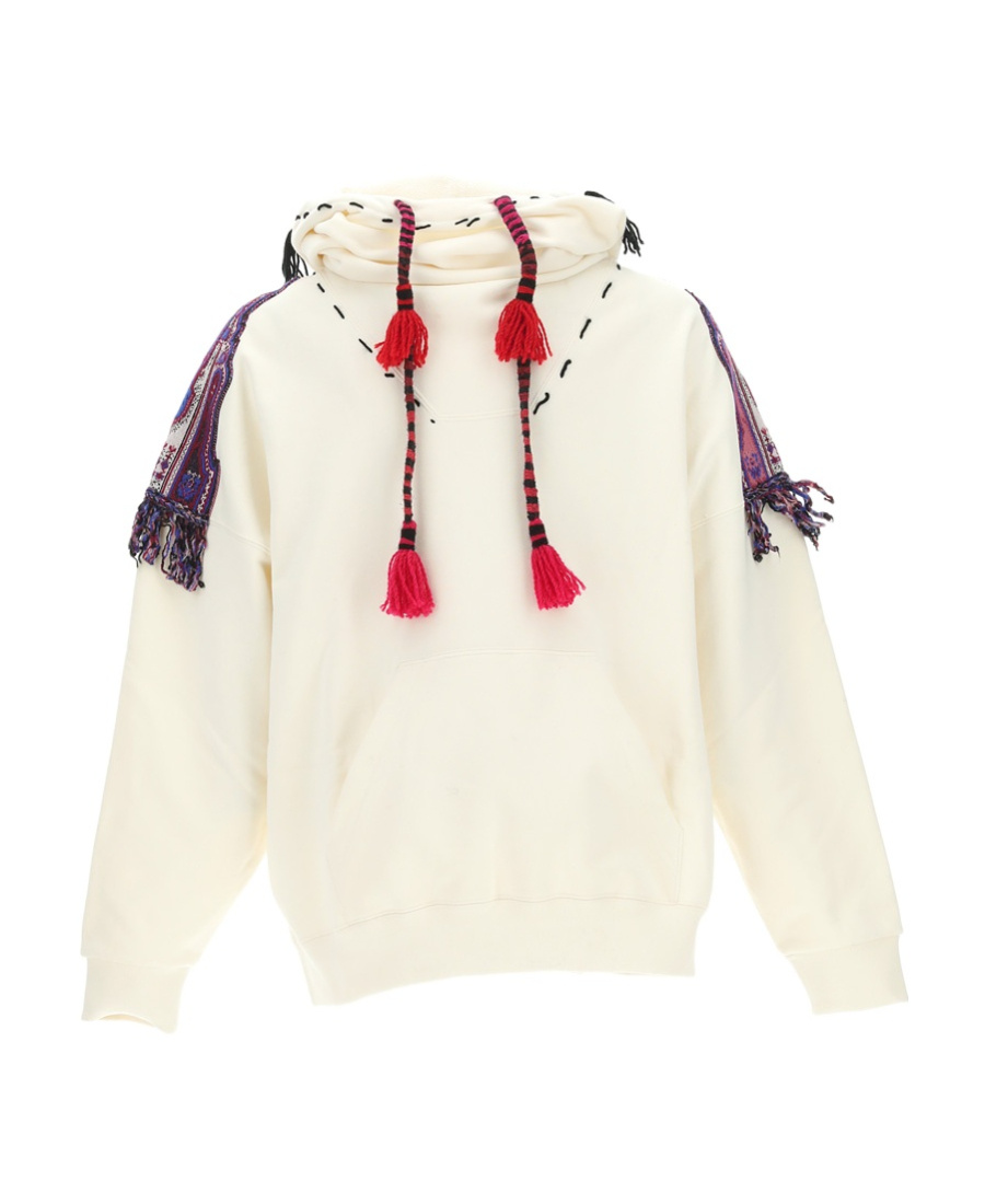 Etro Fringe-detail Hoodie In White